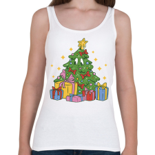 PRINTFASHION Karácsonyfa - Női atléta - Fehér női trikó