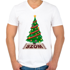 PRINTFASHION Karácsonyfa szom - Férfi V-nyakú póló - Fehér férfi póló