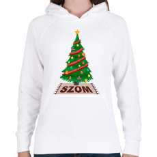 PRINTFASHION Karácsonyfa szom - Női kapucnis pulóver - Fehér
