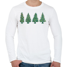 PRINTFASHION Karácsonyfák - Férfi hosszú ujjú póló - Fehér
