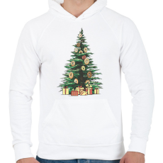 PRINTFASHION Karácsonyfánk - Férfi kapucnis pulóver - Fehér