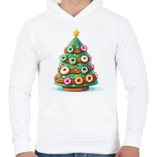 PRINTFASHION Karácsonyfánk - Férfi kapucnis pulóver - Fehér férfi pulóver, kardigán