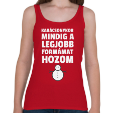 PRINTFASHION KARÁCSONYI ALAK - Női atléta - Cseresznyepiros női trikó