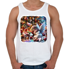 PRINTFASHION Karácsonyi angyal - Férfi atléta - Fehér