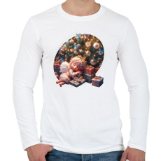 PRINTFASHION Karácsonyi angyal - Férfi hosszú ujjú póló - Fehér