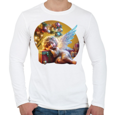 PRINTFASHION Karácsonyi angyal - Férfi hosszú ujjú póló - Fehér