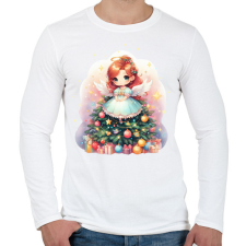 PRINTFASHION Karácsonyi angyal - Férfi hosszú ujjú póló - Fehér férfi póló