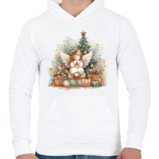 PRINTFASHION Karácsonyi angyal - Férfi kapucnis pulóver - Fehér férfi pulóver, kardigán