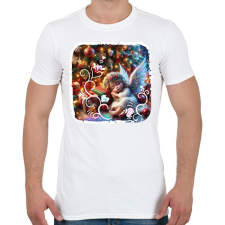 PRINTFASHION Karácsonyi angyal - Férfi póló - Fehér férfi póló