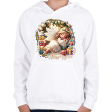 PRINTFASHION Karácsonyi angyal - Gyerek kapucnis pulóver - Fehér gyerek pulóver, kardigán