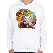 PRINTFASHION Karácsonyi angyal - Gyerek kapucnis pulóver - Fehér gyerek pulóver, kardigán