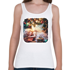 PRINTFASHION Karácsonyi angyal - Női atléta - Fehér női trikó