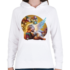 PRINTFASHION Karácsonyi angyal - Női kapucnis pulóver - Fehér