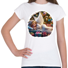 PRINTFASHION Karácsonyi angyal - Női póló - Fehér