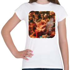 PRINTFASHION Karácsonyi angyal - Női póló - Fehér női póló