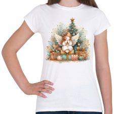 PRINTFASHION Karácsonyi angyal - Női póló - Fehér női póló