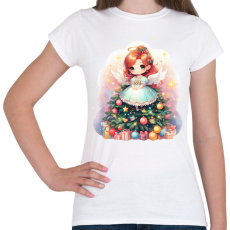 PRINTFASHION Karácsonyi angyal - Női póló - Fehér