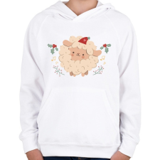 PRINTFASHION Karácsonyi bárány - Gyerek kapucnis pulóver - Fehér gyerek pulóver, kardigán