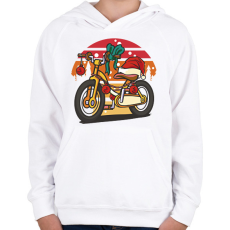 PRINTFASHION Karácsonyi bicikli - Gyerek kapucnis pulóver - Fehér