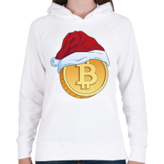 PRINTFASHION Karácsonyi bitcoin - Női kapucnis pulóver - Fehér