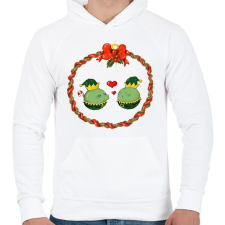 PRINTFASHION Karácsonyi borsók - Férfi kapucnis pulóver - Fehér férfi pulóver, kardigán
