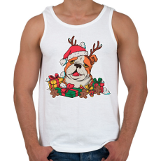 PRINTFASHION Karácsonyi bulldog - Férfi atléta - Fehér