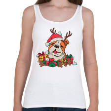 PRINTFASHION Karácsonyi bulldog - Női atléta - Fehér női trikó