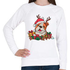 PRINTFASHION Karácsonyi bulldog - Női pulóver - Fehér