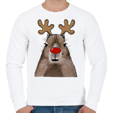 PRINTFASHION Karácsonyi capybara - Férfi pulóver - Fehér férfi pulóver, kardigán