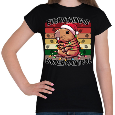 PRINTFASHION Karácsonyi Capybara  - Női póló - Fekete