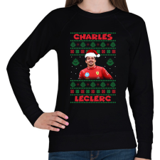 PRINTFASHION Karácsonyi Charles Leclerc - Női pulóver - Fekete női pulóver, kardigán
