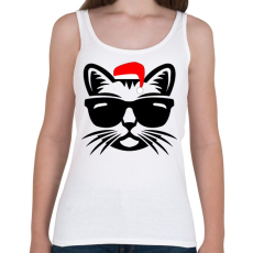 PRINTFASHION Karácsonyi cica - Női atléta - Fehér