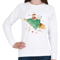 PRINTFASHION Karácsonyi cica - Női pulóver - Fehér