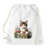 PRINTFASHION Karácsonyi cica - Sportzsák, Tornazsák - Fehér