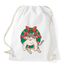 PRINTFASHION Karácsonyi cica - Sportzsák, Tornazsák - Fehér tornazsák