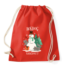 PRINTFASHION Karácsonyi Cica - Sportzsák, Tornazsák - Piros tornazsák