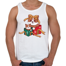 PRINTFASHION Karácsonyi corgik - Férfi atléta - Fehér atléta, trikó