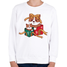 PRINTFASHION Karácsonyi corgik - Gyerek pulóver - Fehér gyerek pulóver, kardigán