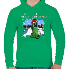 PRINTFASHION karácsonyi creeper - Férfi kapucnis pulóver - Zöld