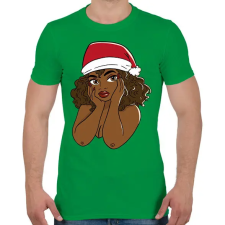 PRINTFASHION Karácsonyi csajszi - Férfi póló - Zöld férfi póló