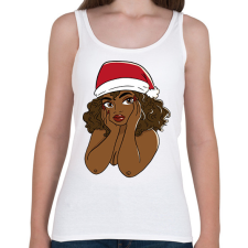 PRINTFASHION Karácsonyi csajszi - Női atléta - Fehér női trikó