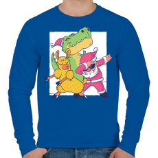 PRINTFASHION Karácsonyi csapat - Férfi pulóver - Királykék