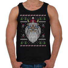 PRINTFASHION Karácsonyi csúny minta - viking  - Férfi atléta - Fekete atléta, trikó