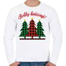 PRINTFASHION Karácsonyi csúnya minta - Férfi pulóver - Fehér férfi pulóver, kardigán