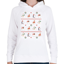 PRINTFASHION Karácsonyi csúnya pulcsi - Női kapucnis pulóver - Fehér női pulóver, kardigán