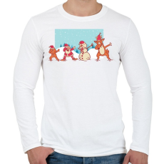 PRINTFASHION Karácsonyi dab - Férfi hosszú ujjú póló - Fehér