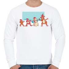 PRINTFASHION Karácsonyi dab - Férfi pulóver - Fehér férfi pulóver, kardigán