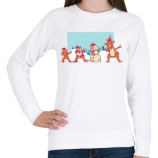 PRINTFASHION Karácsonyi dab - Női pulóver - Fehér női pulóver, kardigán