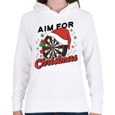PRINTFASHION Karácsonyi darts - Női kapucnis pulóver - Fehér női pulóver, kardigán