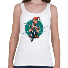 PRINTFASHION Karácsonyi dínó - Női atléta - Fehér női trikó